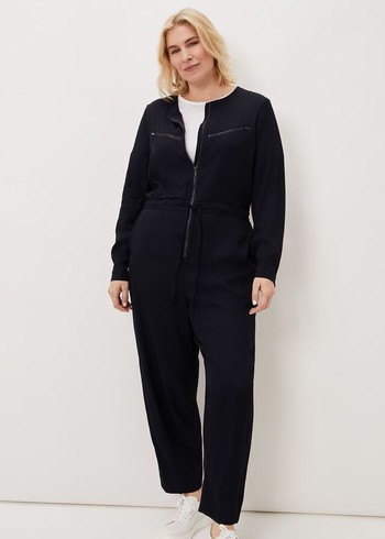 Phase Eight Duna Zip Jumpsuit Navy USA | 4359012-GX